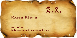 Rózsa Klára névjegykártya