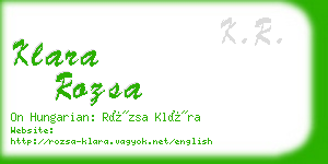 klara rozsa business card